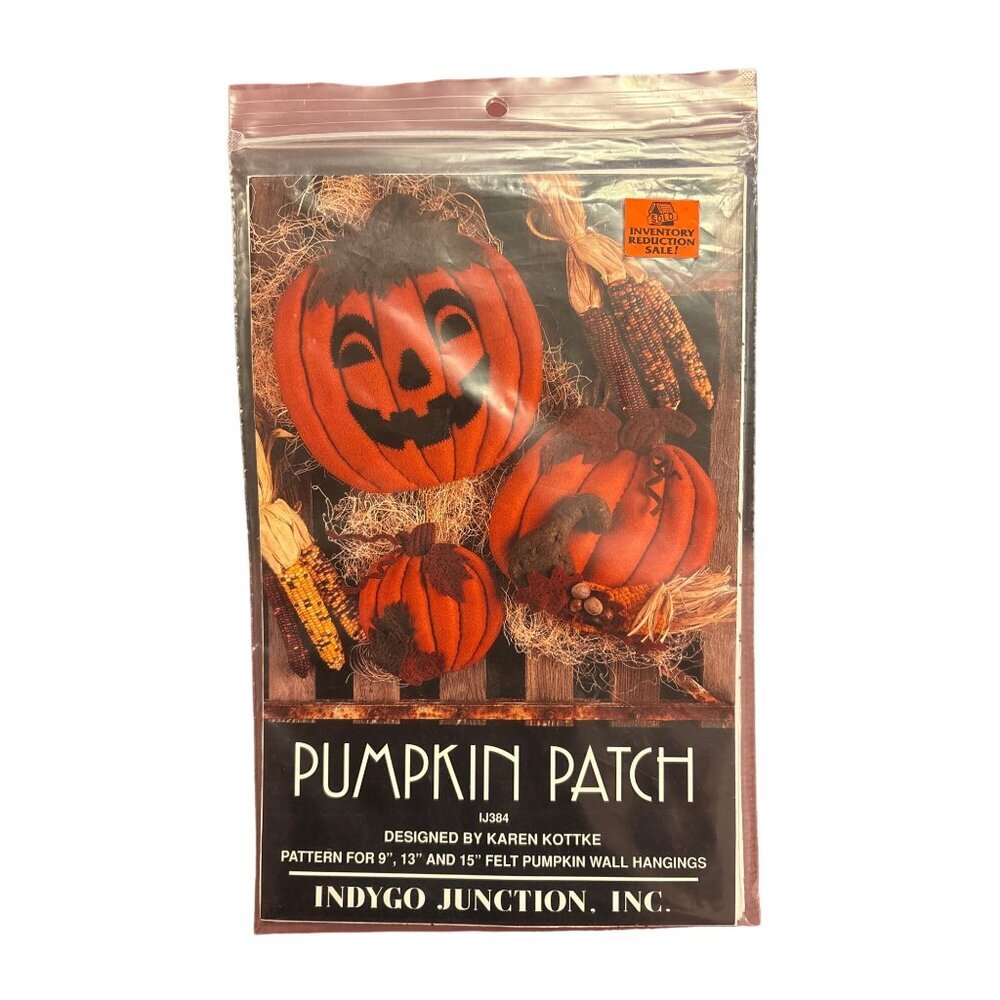 Indygo Junction Pumpkin Patch Pattern For 9" 13" & 15" Felt Pumpkin Wall Hanging